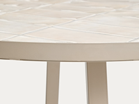Ronde bijzettafel van gegalvaniseerd staal en beige tegels ø90 cm, kave home, tella - afbeelding 5 van  9