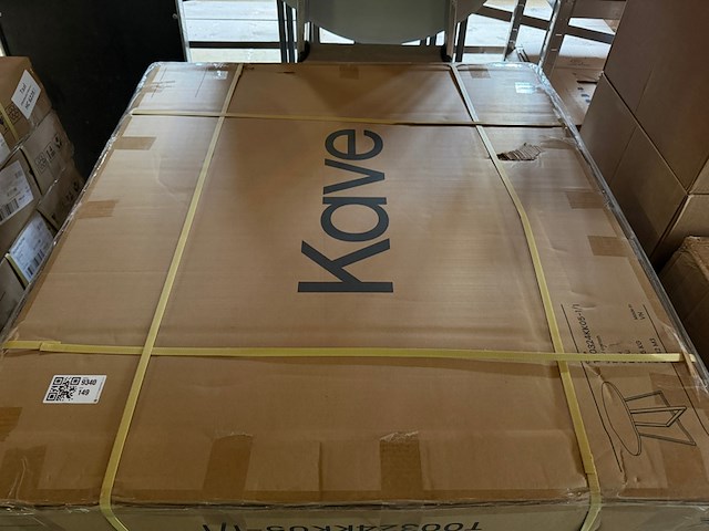Ronde bijzettafel van gegalvaniseerd staal en beige tegels ø90 cm, kave home, tella - afbeelding 7 van  9