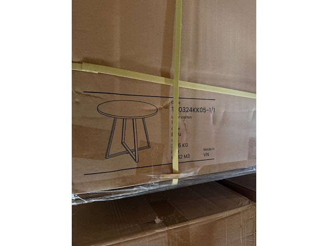 Ronde bijzettafel van gegalvaniseerd staal en beige tegels ø90 cm, kave home, tella - afbeelding 8 van  9