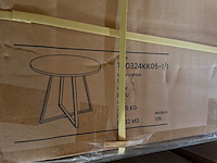 Ronde bijzettafel van gegalvaniseerd staal en beige tegels ø90 cm, kave home, tella - afbeelding 8 van  9
