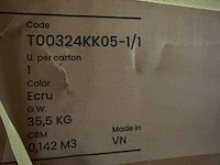 Ronde bijzettafel van gegalvaniseerd staal en beige tegels ø90 cm, kave home, tella - afbeelding 9 van  9