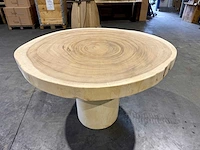 Ronde boomstam suar eettafel ca 120 cm. - afbeelding 2 van  4