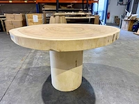 Ronde boomstam suar eettafel ca 120 cm. - afbeelding 3 van  4