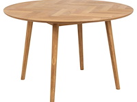 Ronde eetkamertafel, actona, nagano round dining table, oak oiled veneer - afbeelding 1 van  6