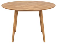 Ronde eetkamertafel, actona, nagano round dining table, oak oiled veneer - afbeelding 2 van  6