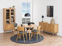 Ronde eetkamertafel, actona, nagano round dining table, oak oiled veneer - afbeelding 4 van  6