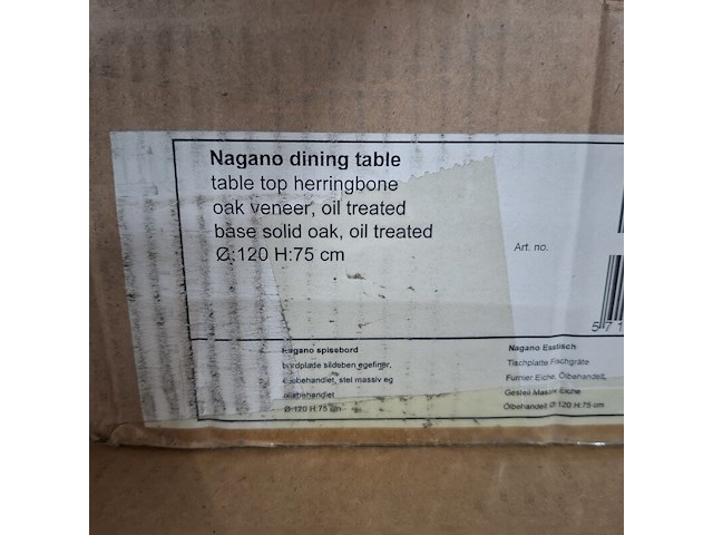 Ronde eetkamertafel, actona, nagano round dining table, oak oiled veneer - afbeelding 6 van  6