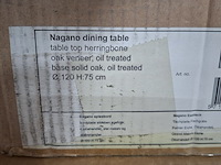 Ronde eetkamertafel, actona, nagano round dining table, oak oiled veneer - afbeelding 6 van  6