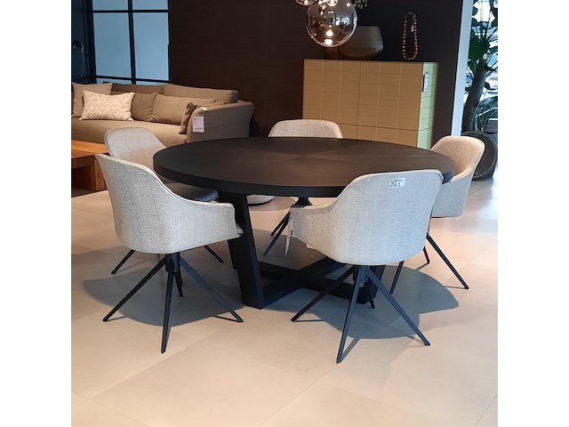 Ronde eetkamertafel camerich, domo, zwart - afbeelding 1 van  8