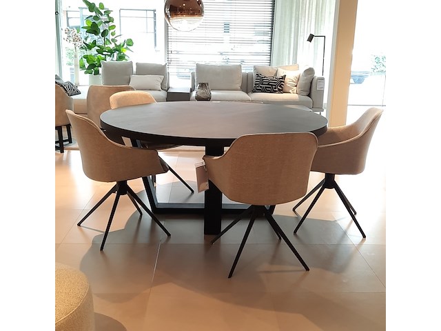 Ronde eetkamertafel camerich, domo, zwart - afbeelding 7 van  8