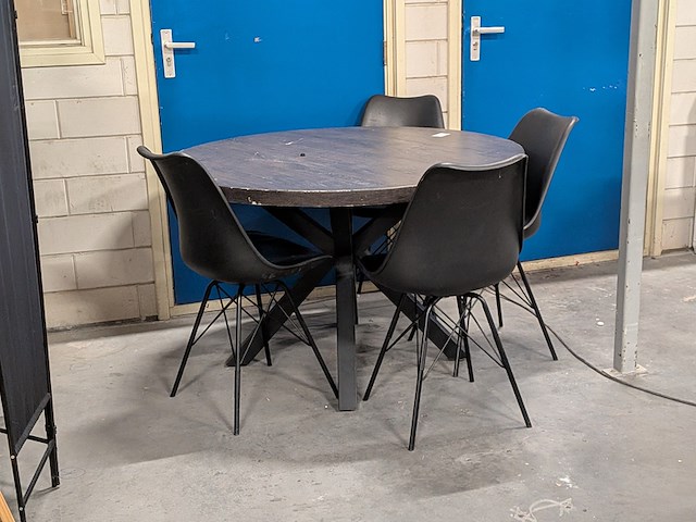 Ronde eetkamertafel met 4 stoelen - afbeelding 1 van  11