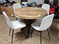 Ronde eetkamertafel met 4x stoel - afbeelding 1 van  7