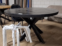 Ronde eetkamertafel met 4x stoel - afbeelding 2 van  9