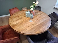 Ronde eetkamertafel met 5 stoelen - afbeelding 2 van  6