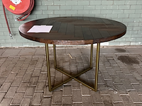 Ronde eettafel dutchbone, class | visgraat, bruin - afbeelding 1 van  4