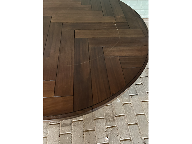 Ronde eettafel dutchbone, class | visgraat, bruin - afbeelding 2 van  4