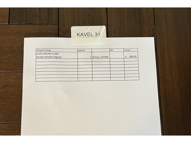 Ronde eettafel dutchbone, class | visgraat, bruin - afbeelding 3 van  4