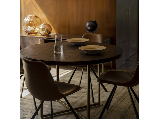 Ronde eettafel dutchbone, class | visgraat, bruin - afbeelding 4 van  4