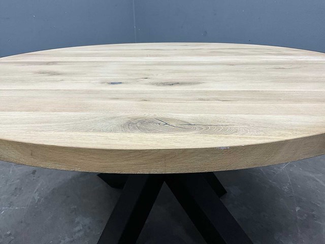 Ronde eiken eetkamertafelblad 140 cm - afbeelding 4 van  5