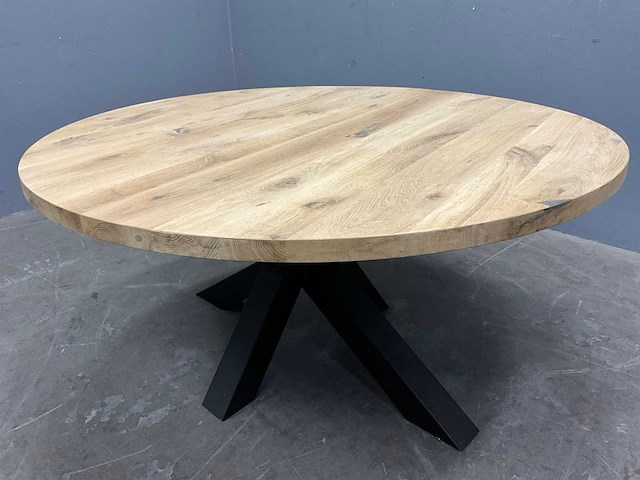 Ronde eiken eetkamertafelblad 150 cm - afbeelding 2 van  4