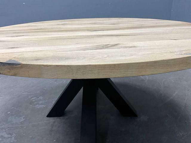 Ronde eiken eetkamertafelblad 150 cm - afbeelding 3 van  4