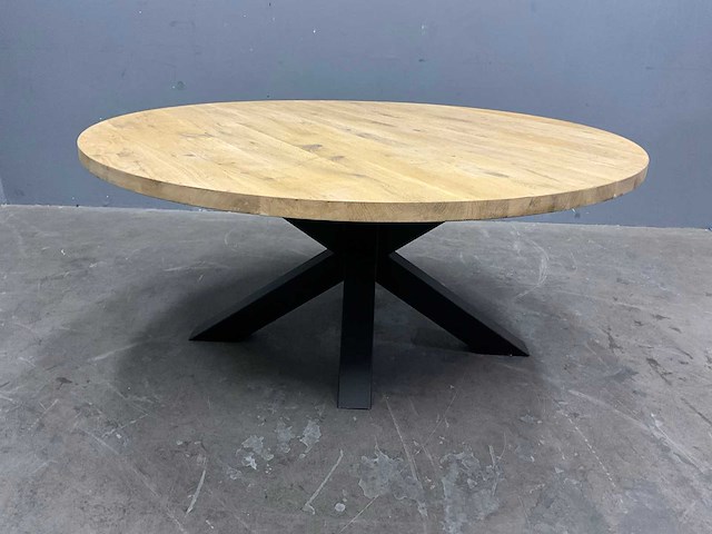 Ronde eiken eetkamertafelblad 160 cm - afbeelding 1 van  6