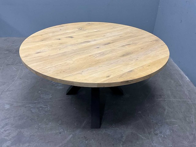 Ronde eiken eetkamertafelblad 160 cm - afbeelding 3 van  6