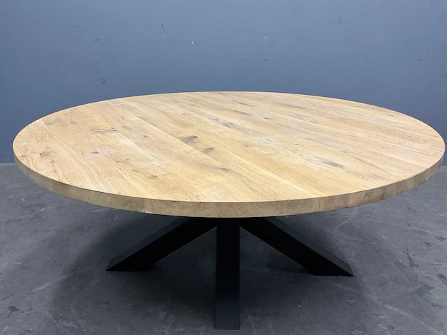 Ronde eiken eetkamertafelblad 160 cm - afbeelding 4 van  6