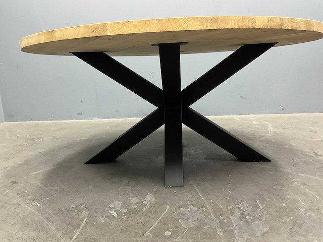 Ronde eiken eetkamertafelblad 160 cm - afbeelding 5 van  6