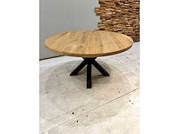 Ronde eiken eettafel 130 cm. - afbeelding 1 van  3