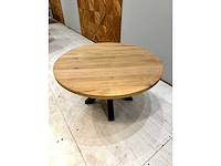 Ronde eiken eettafel 130 cm. - afbeelding 3 van  3