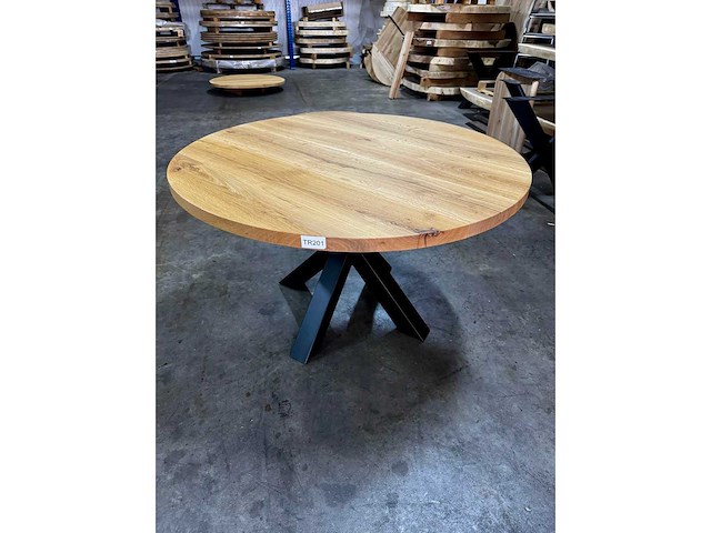 Ronde eiken tafel 120 cm - afbeelding 1 van  1