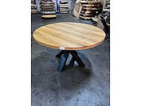 Ronde eiken tafel 120 cm - afbeelding 1 van  1
