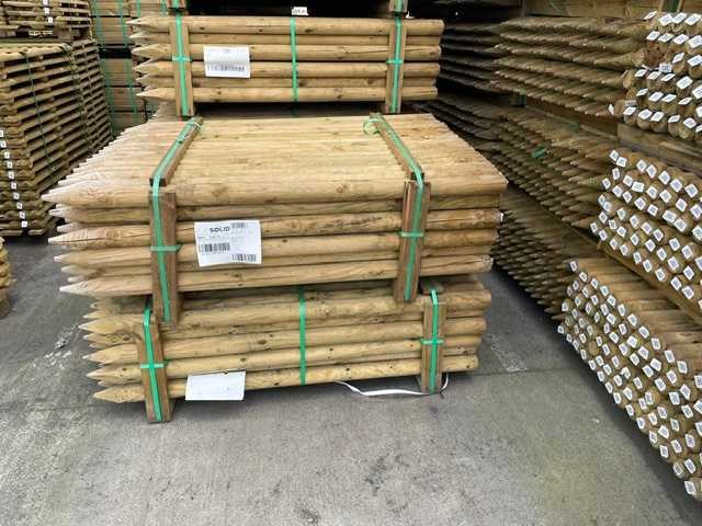 Ronde houten paal - geïmpregneerd 150x7cm (88x) - afbeelding 1 van  2