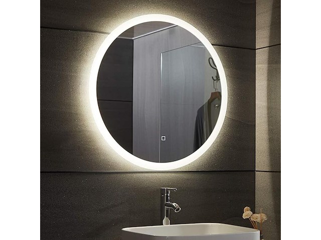 Ronde led badkamerspiegel 70 cm aquamarin, ledsp08-f70 - afbeelding 1 van  3