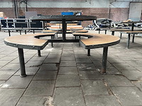 Ronde outdoor picknicktafel met stalen frame - afbeelding 1 van  2