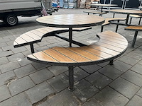 Ronde outdoor picknicktafel met stalen frame - afbeelding 2 van  2