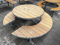 Ronde outdoor picknicktafel met stalen frame - afbeelding 2 van  3