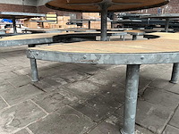 Ronde outdoor picknicktafel met stalen frame - afbeelding 3 van  3