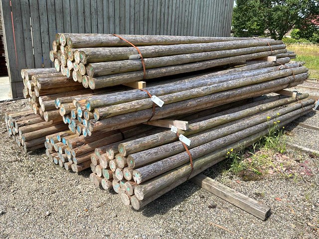 Ronde palen 4000x100-80mm (145x) - afbeelding 1 van  4