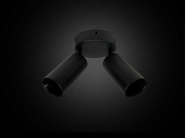 Ronde plafondlamp gu10 – 2 draaibare spots (x8) - afbeelding 3 van  4