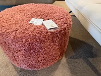 Ronde poef donker roze - afbeelding 3 van  5