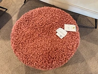 Ronde poef donker roze - afbeelding 4 van  5