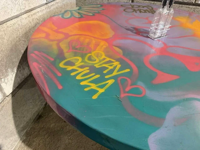 Ronde restauranttafel "graffiti" - afbeelding 7 van  9