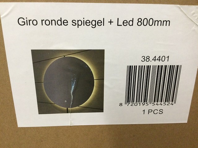 Ronde spiegel dorsnee 80 cm + led wb, 38.4401 - afbeelding 3 van  3