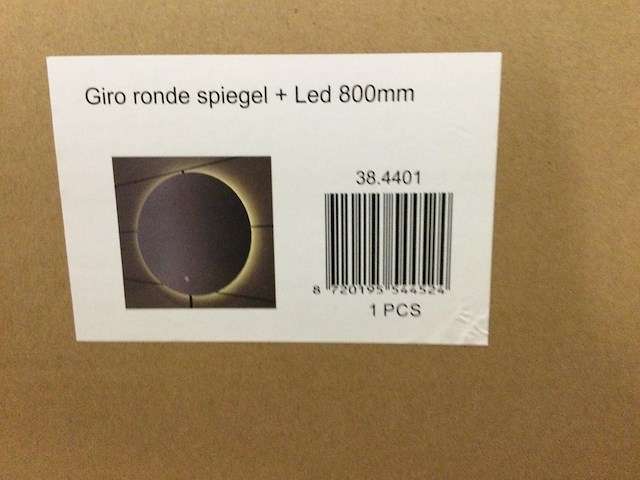 Ronde spiegel dorsnee 80 cm + led wb, 38.4401 - afbeelding 3 van  3