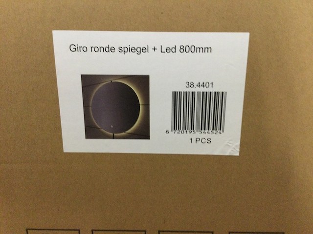 Ronde spiegel dorsnee 80 cm + led wb, 38.4401 - afbeelding 3 van  3