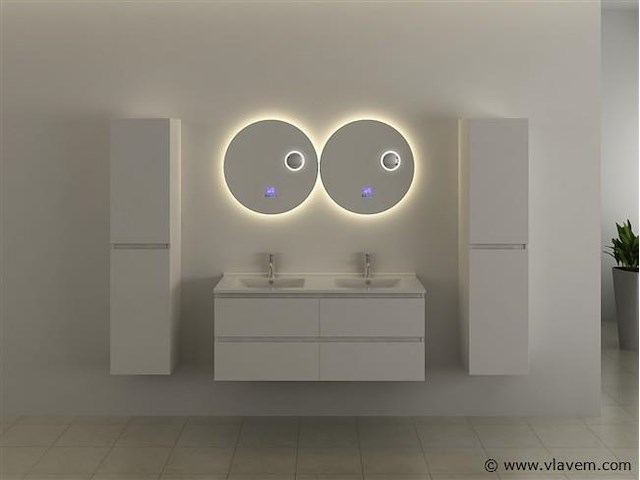 Ronde spiegel met led verlichting & bluetooth - ø60 cm - afbeelding 1 van  4