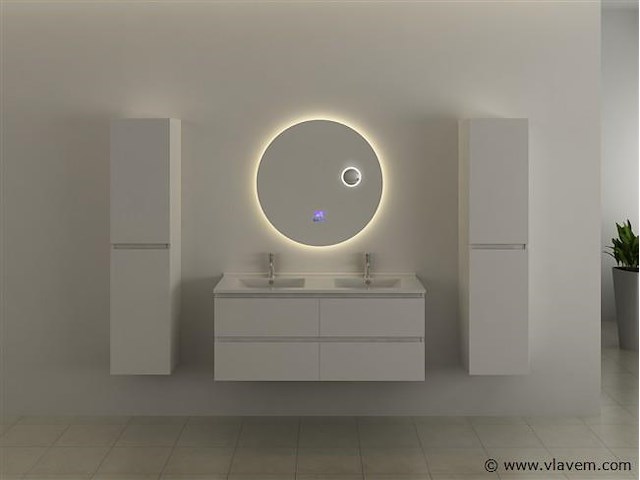 Ronde spiegel met led verlichting & bluetooth - ø80 cm - afbeelding 3 van  12