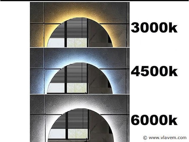 Ronde spiegel met led verlichting & bluetooth - ø80 cm - afbeelding 4 van  12